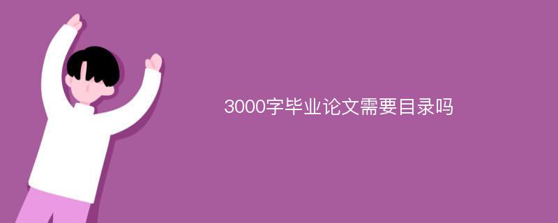 3000字毕业论文需要目录吗