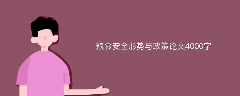 粮食安全形势与政策论文4000字